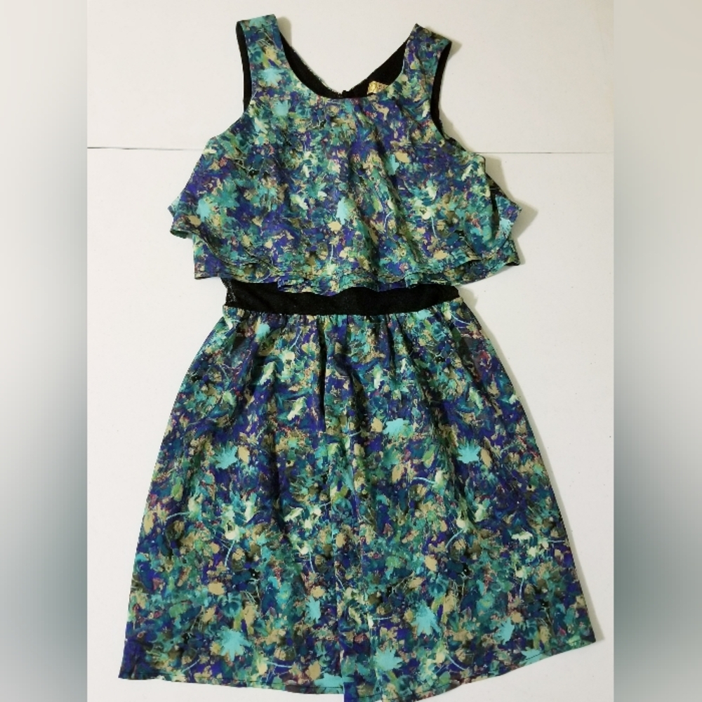 Princess Vera Wang Floral Short Mesh Tank Dress Size 1 Fairy Tinkerbell Skater